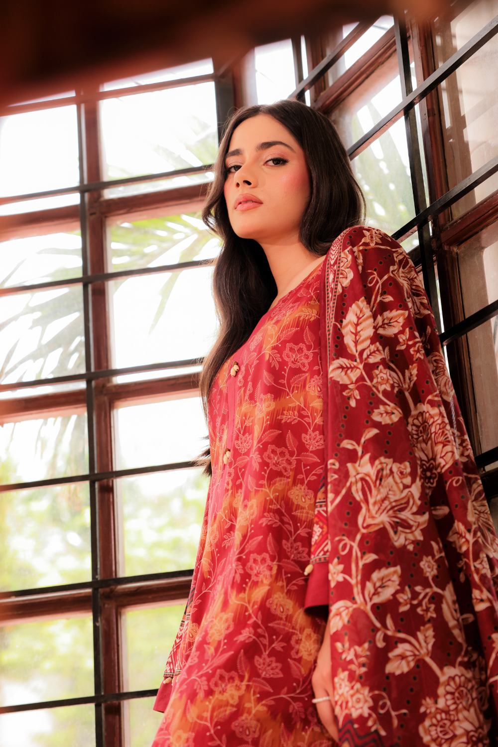 US-3PC-1015 - Printed Lawn Suit - Unstitched