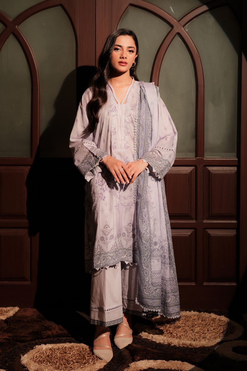 US-3PC-1002 - Printed Lawn Suit - Unstitched