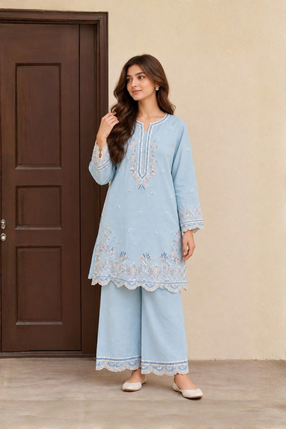 ES-2PC-021 - Embroidered Suit - Stitched
