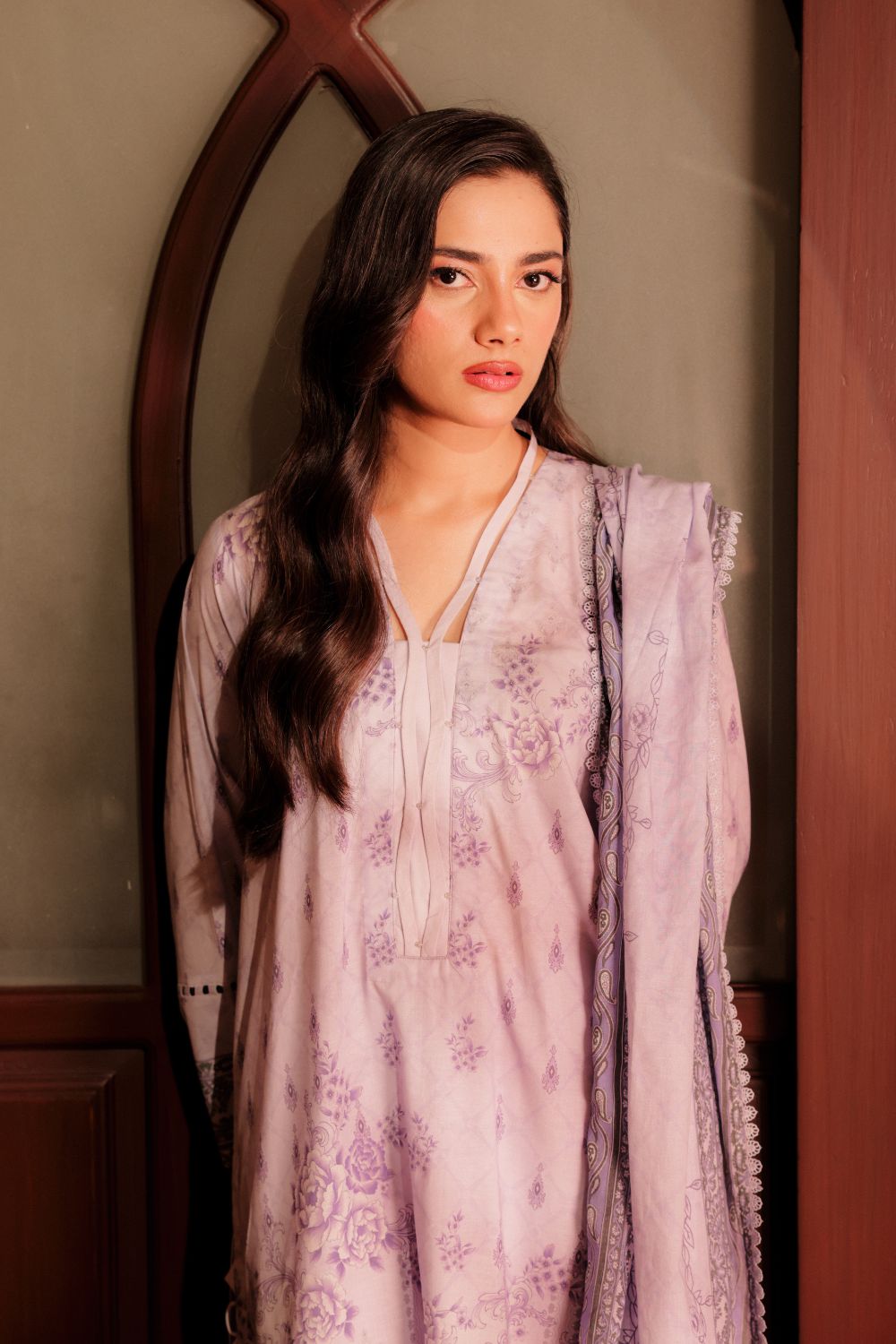US-3PC-1002 - Printed Lawn Suit - Unstitched