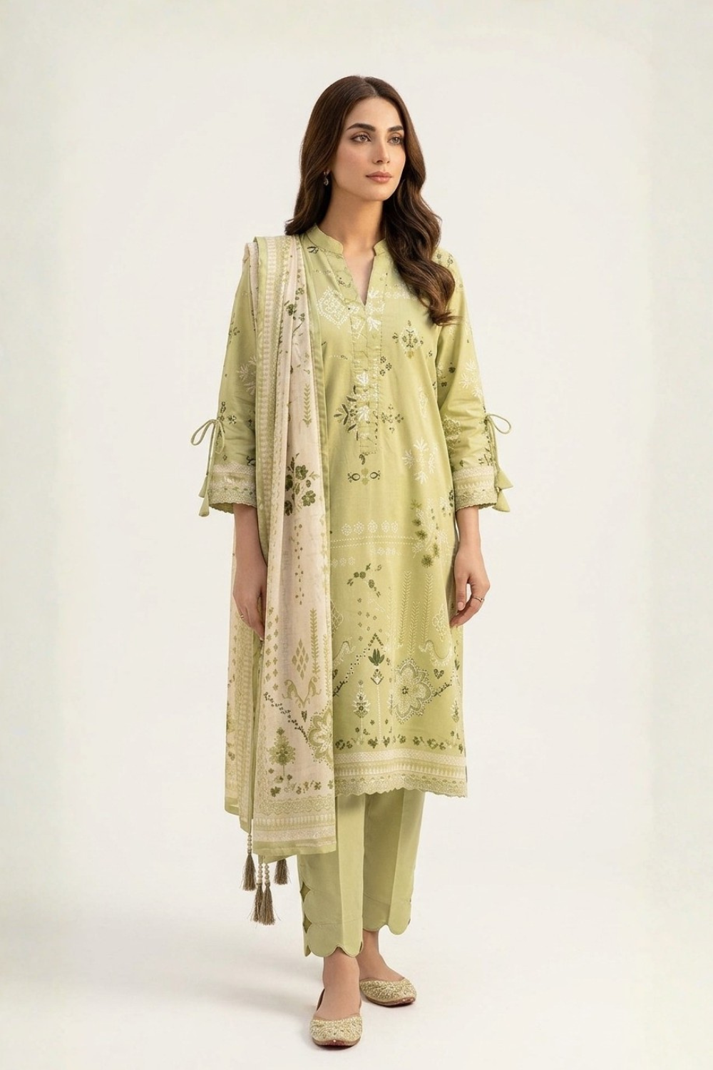 US-3PC-1030 - Printed Lawn Suit - Unstitched