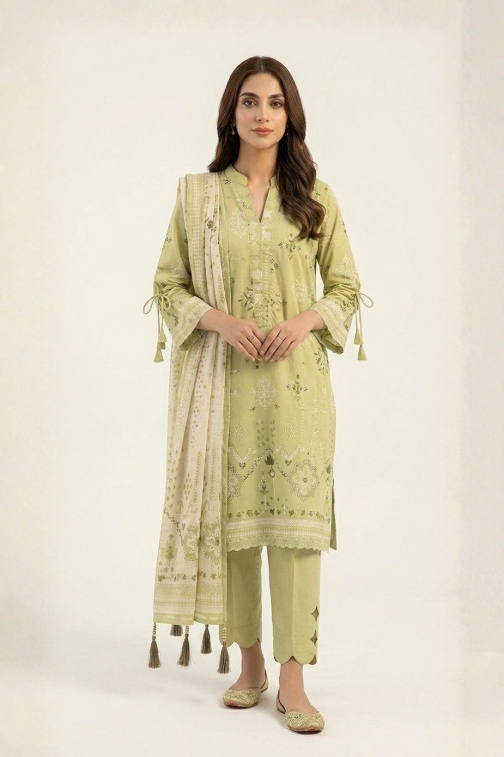 US-3PC-1030 - Printed Lawn Suit - Unstitched