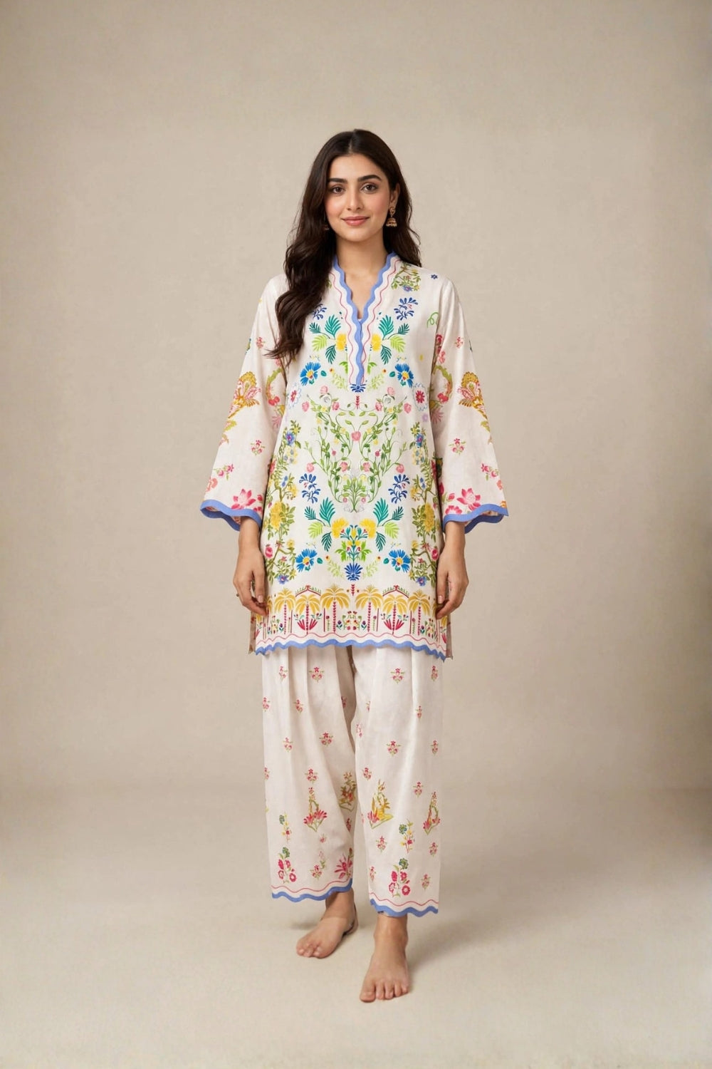 RK-2PC-065 - Cambric Printed - Stitched