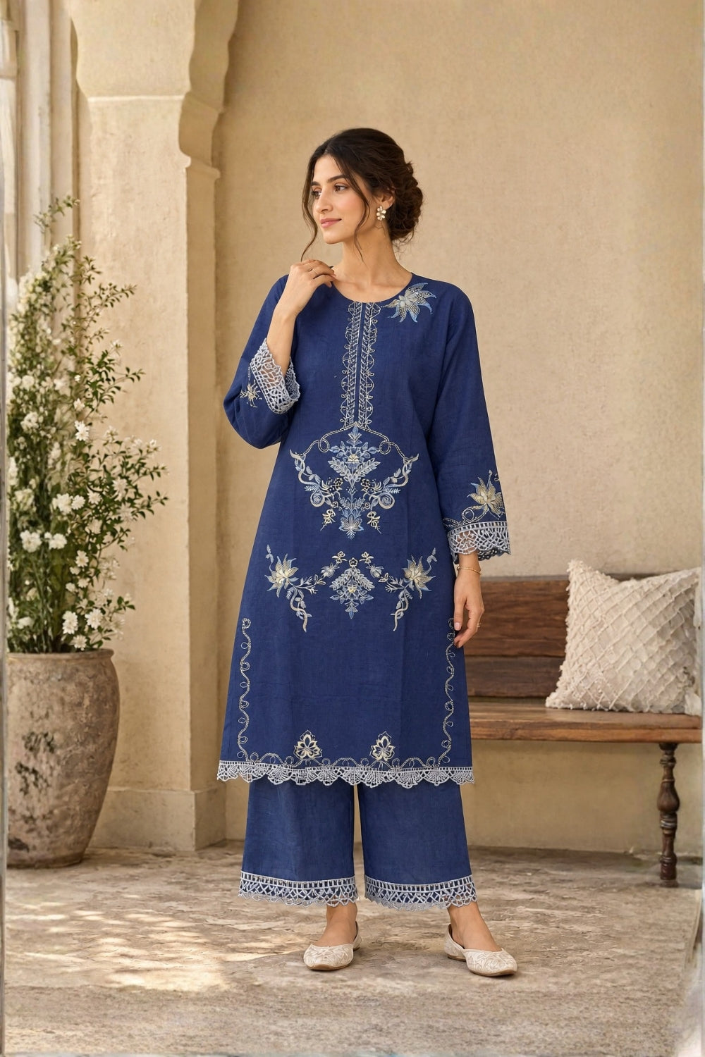 ES-2PC-043 - Embroidered Suit - Stitched