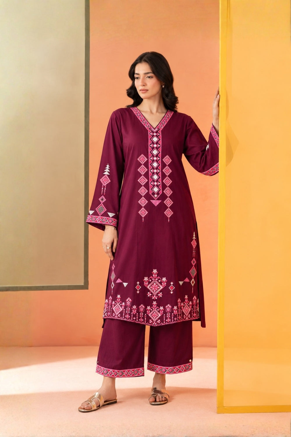 ES-2PC-022 - Embroidered Suit - Stitched