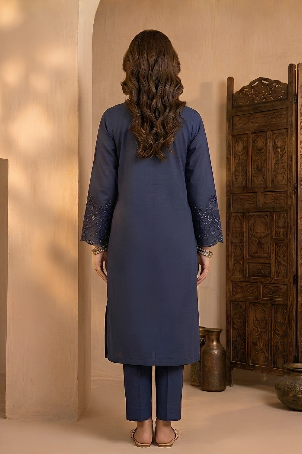 US-2PCS-1058 - Embroidered Lawn Suit - Unstitched