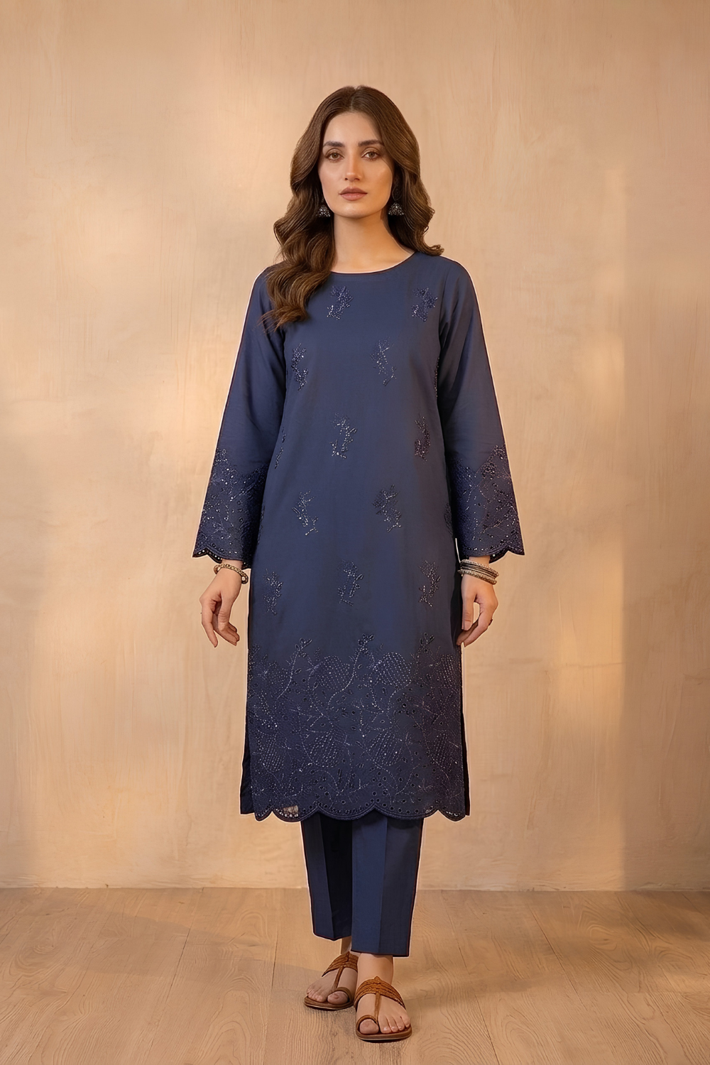 US-2PCS-1058 - Embroidered Lawn Suit - Unstitched