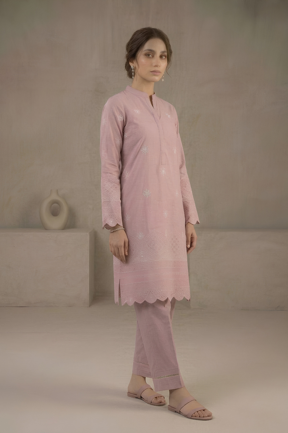US-2PCS-1059 - Embroidered Lawn Suit - Unstitched