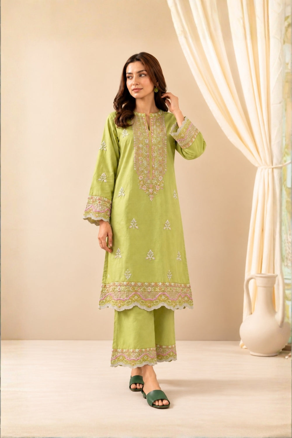ES-2PC-044 - Embroidered Suit - Stitched