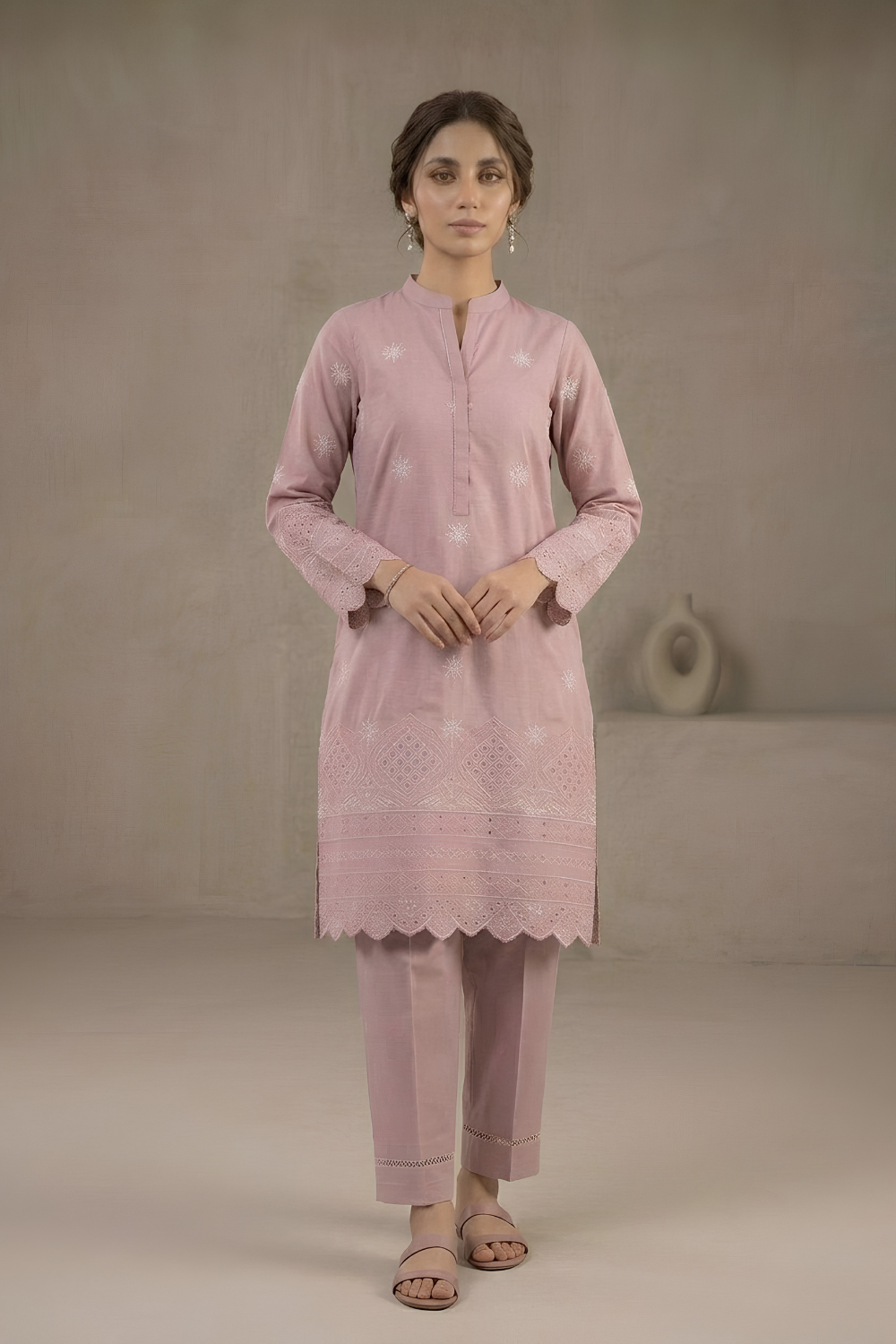 US-2PCS-1059 - Embroidered Lawn Suit - Unstitched