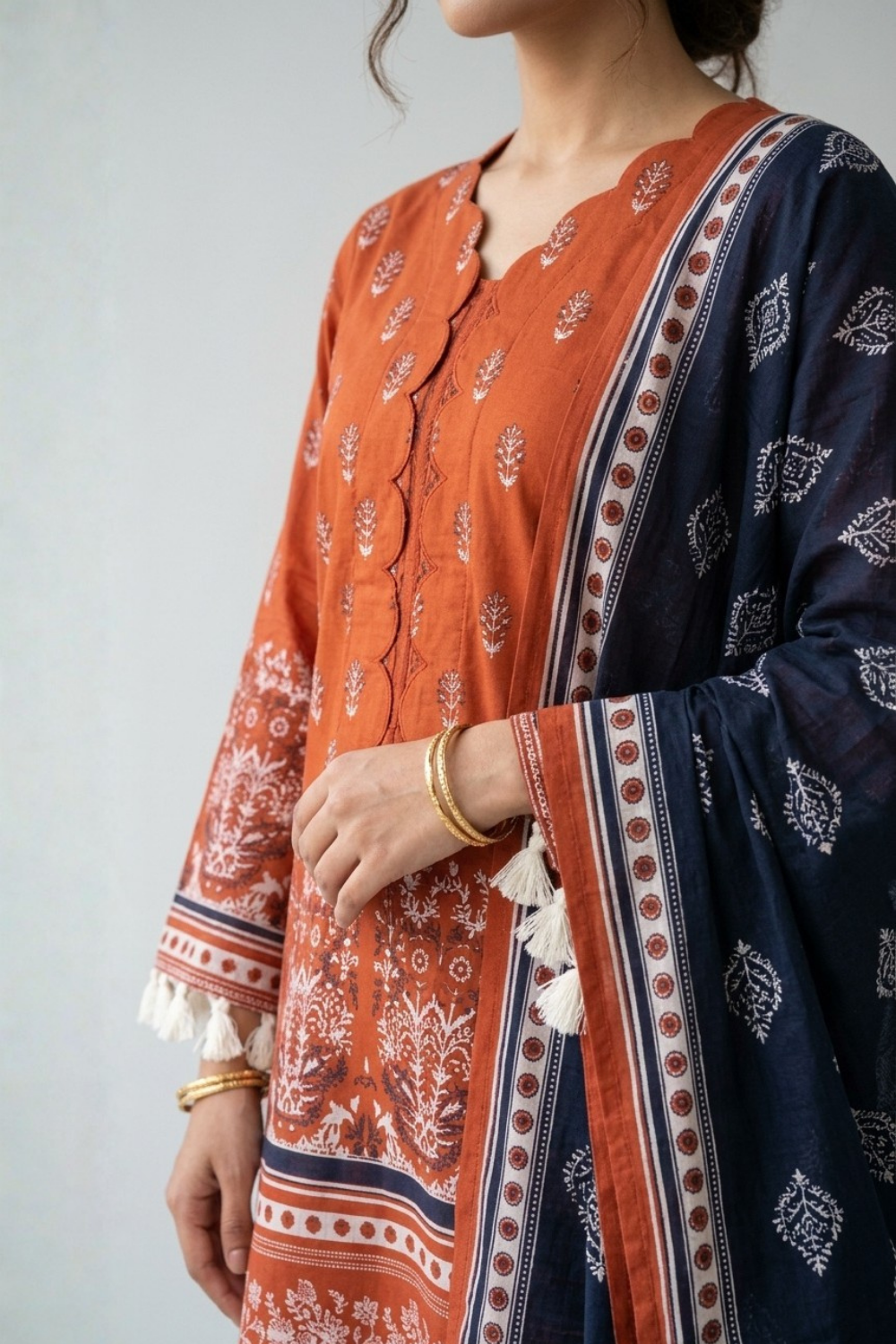 US-3PC-1020 - Printed Lawn Suit - Unstitched