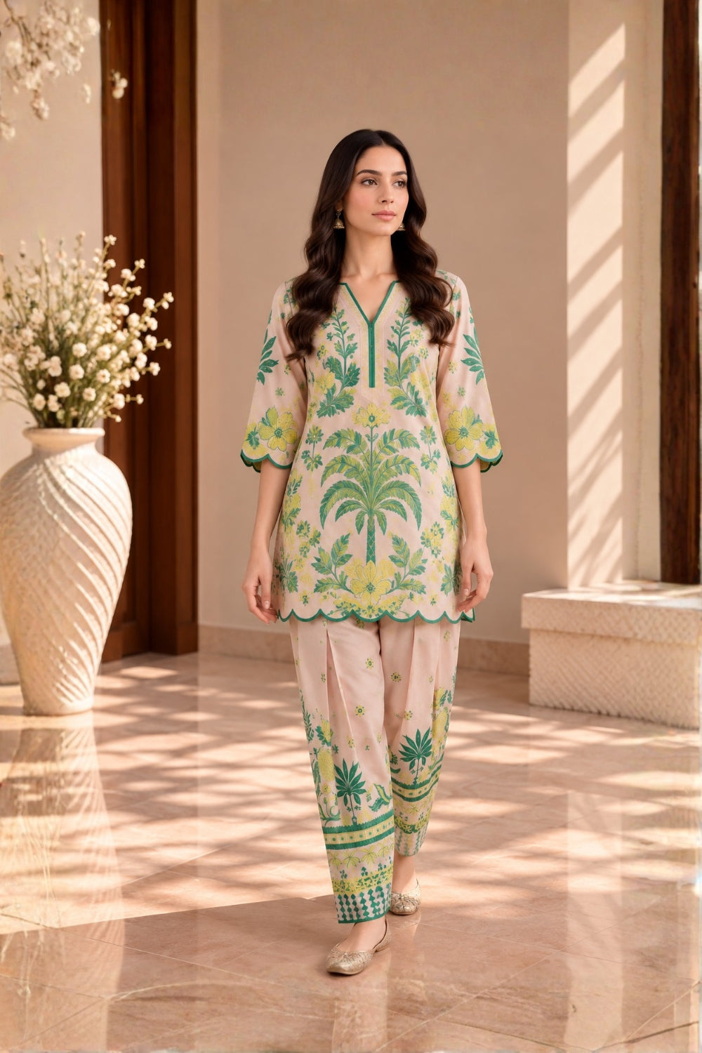 RK-2PC-061 - Cambric Printed - Stitched