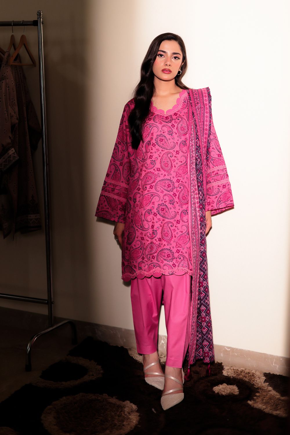 US-3PC-1027 - Printed Lawn Suit - Unstitched