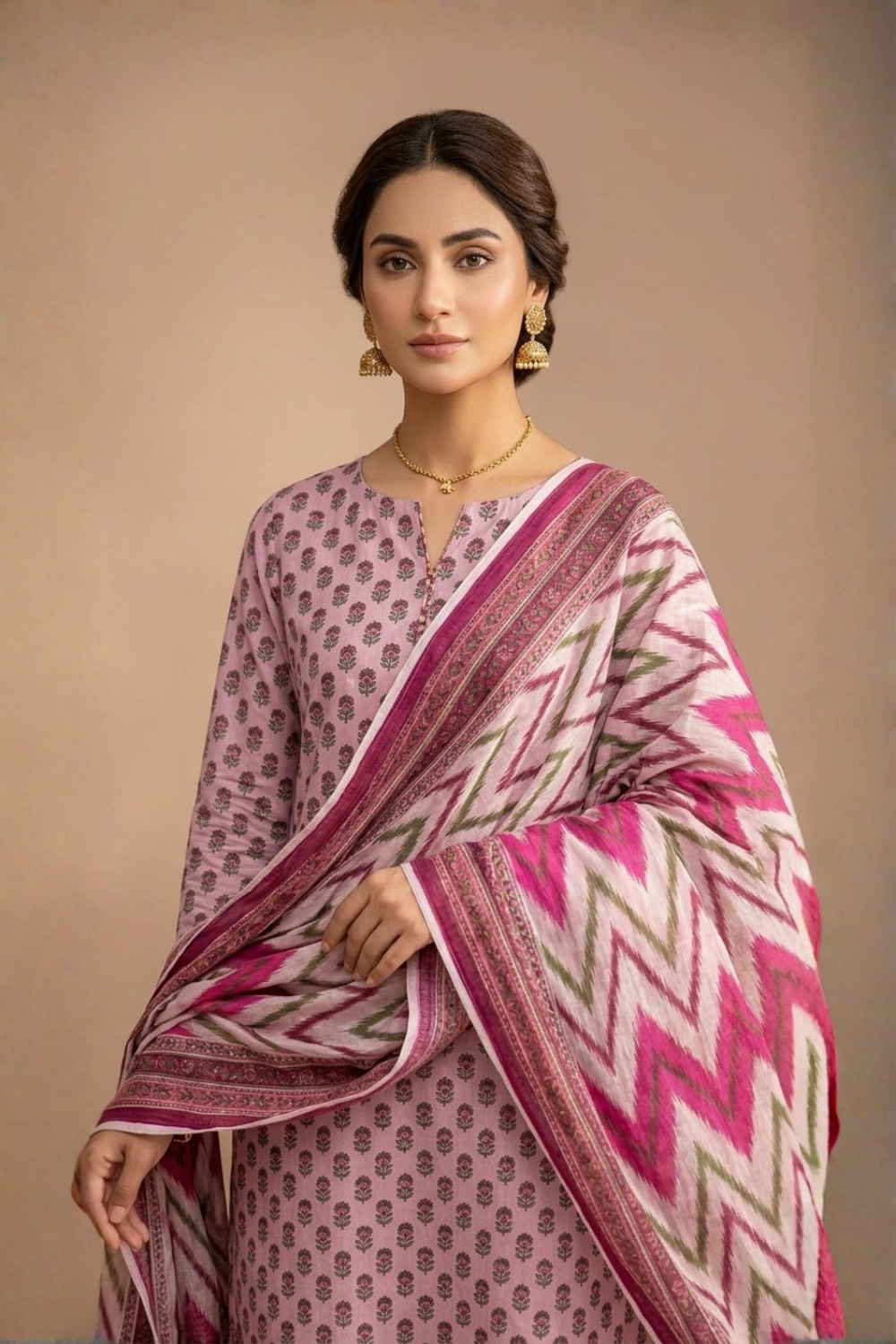 US-3PC-1023 - Printed Lawn Suit - Unstitched