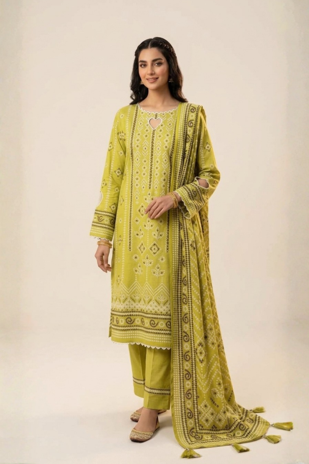 US-3PC-1028 - Printed Lawn Suit - Unstitched