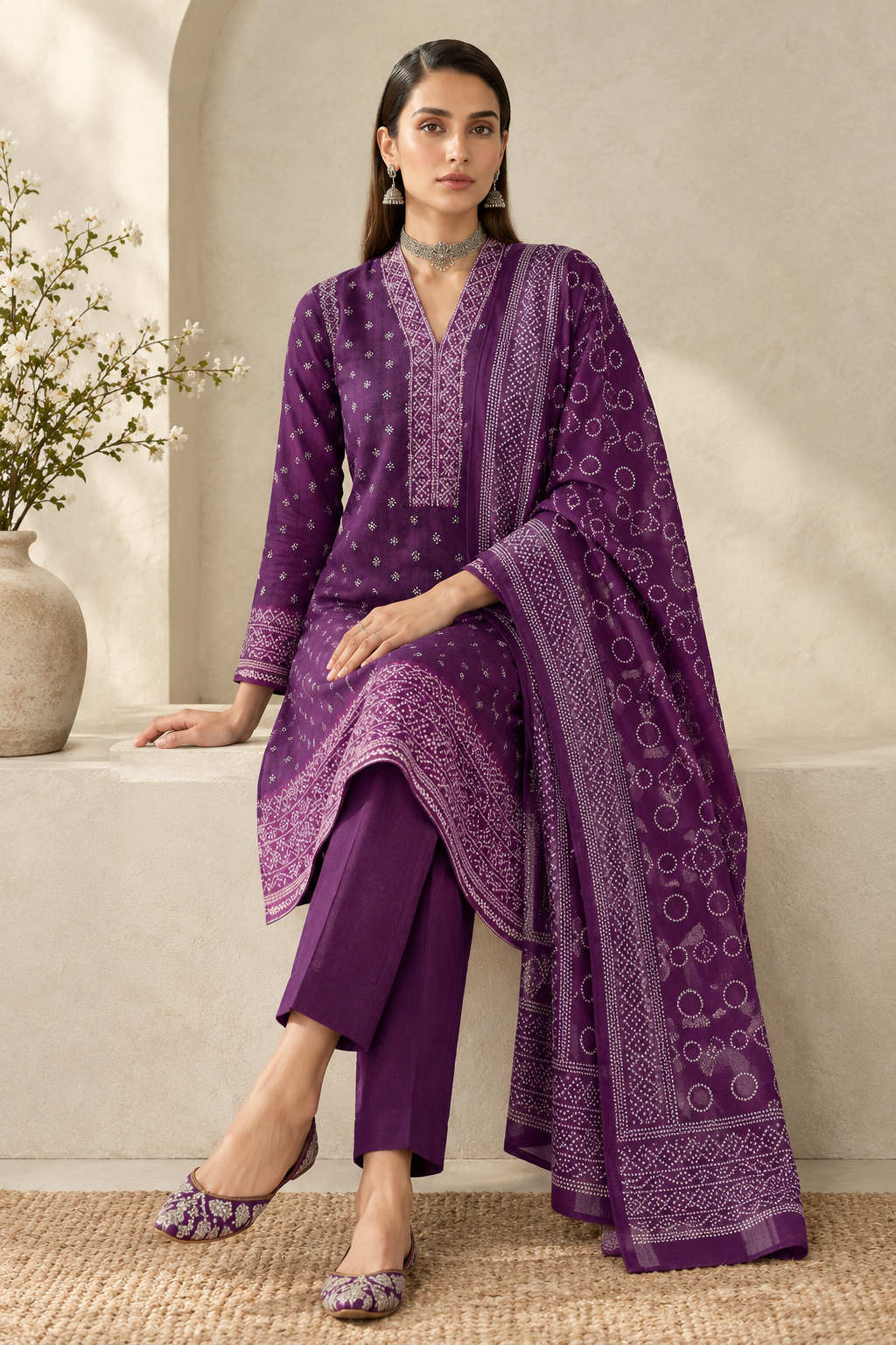 US-3PC-1043 - Khaddar Printed - Unstitched