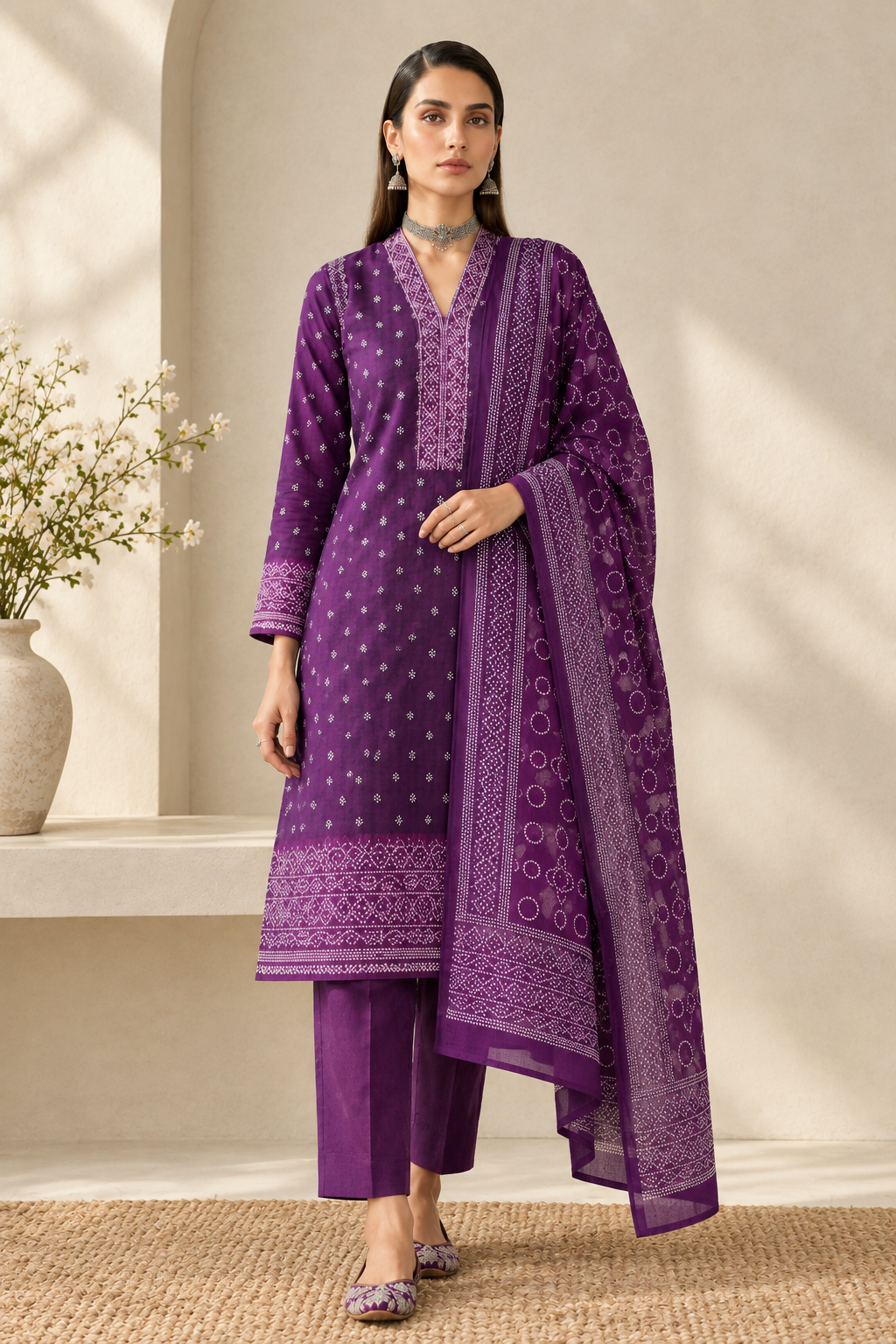 US-3PC-1043 - Khaddar Printed - Unstitched