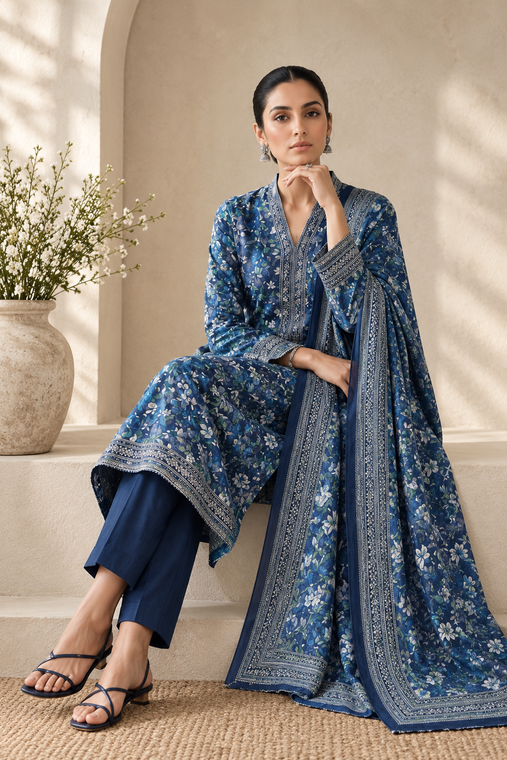 US-3PC-1045 - Khaddar Printed - Unstitched