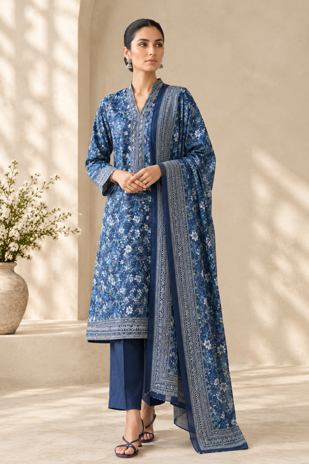 US-3PC-1045 - Khaddar Printed - Unstitched